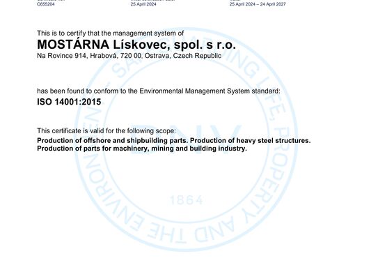 DNV Certificate ISO 14001 1