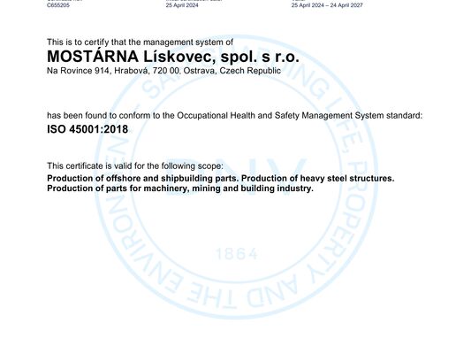 DNV Certificate ISO 45001 1